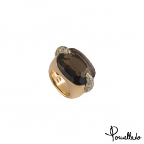 Pomellato Rose Gold Diamond and Quartz Ring